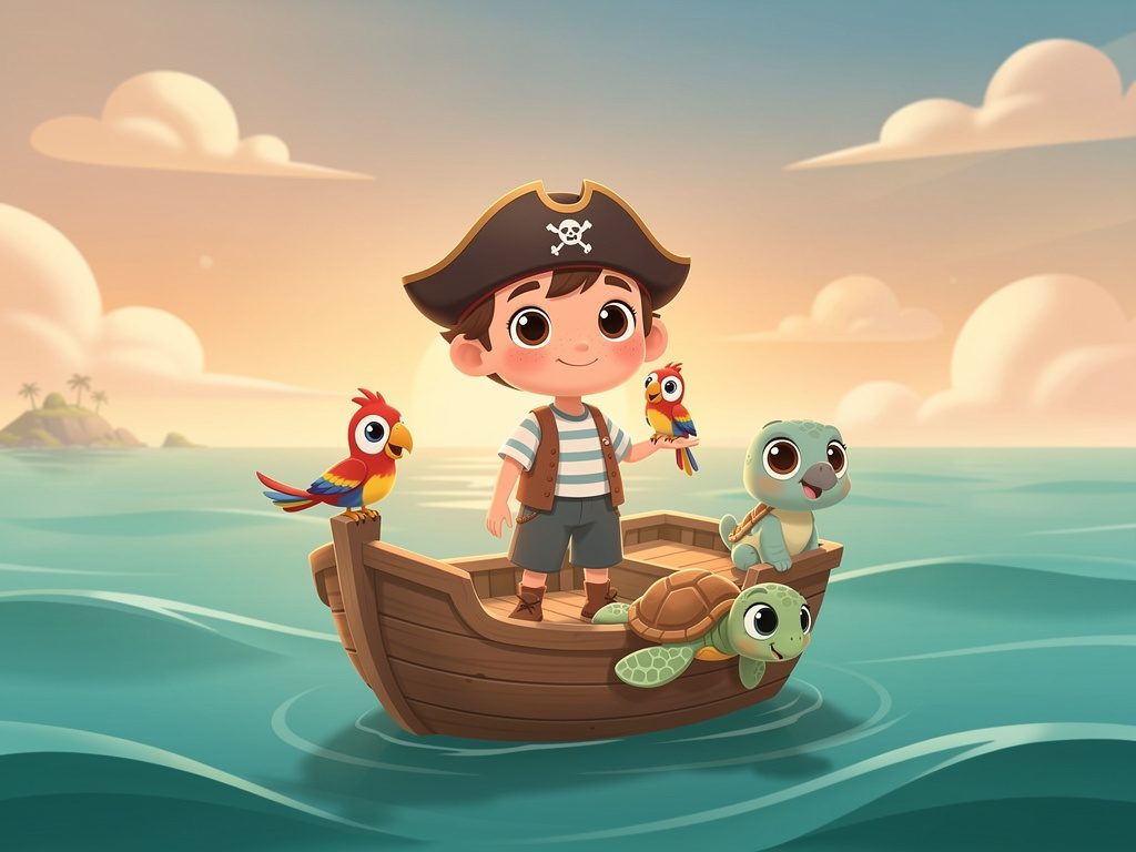 Gute Nacht Geschichte: Leons sanfte Piratenreise — Einschlafgeschichte für Leon